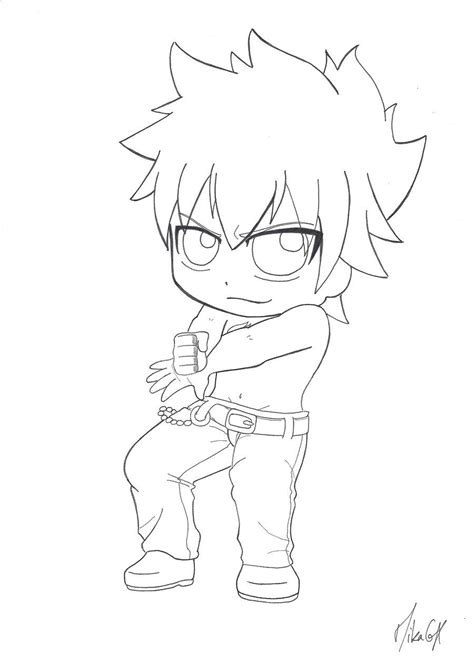 Chibi Grey Fullbuster By Mikagx On Deviantart Anime Lineart Fairy