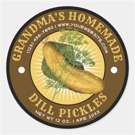 Homemade Dill Pickles Antique Label Template Zazzle