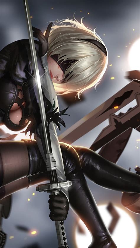 Nier Automata 2b Phone Wallpaper Your Print Is Uncensored On High Quality Silk Paper Personally