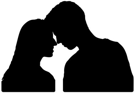 Couple Touching Foreheads Silhouette Permaclipart
