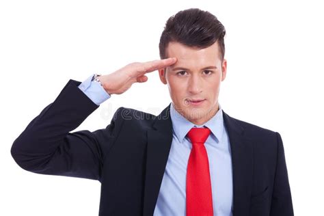 Business Man Gives Salute Stock Image Image Of Corporate 25949553