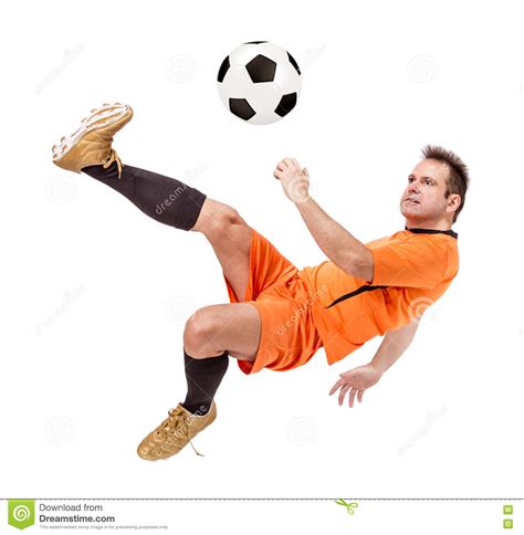 Soccer Football Player Kicking The Ball Stock Image - Image of football ...