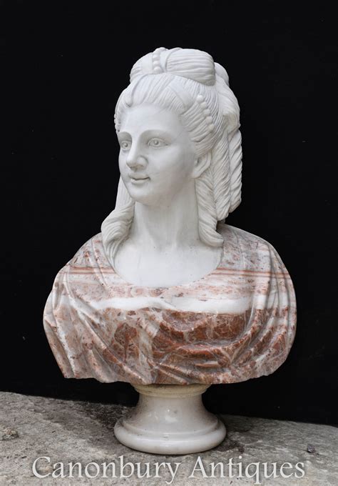 Hand Carved Marble Bust Victorian Lady Sculpture