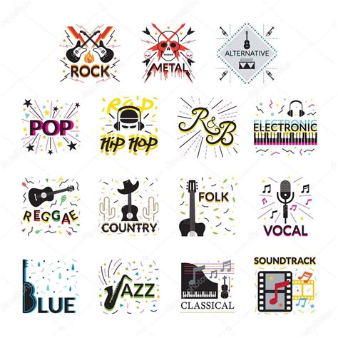 Music Genres Signs And Symbols Stock Vector Image By ©muchmania 127324056
