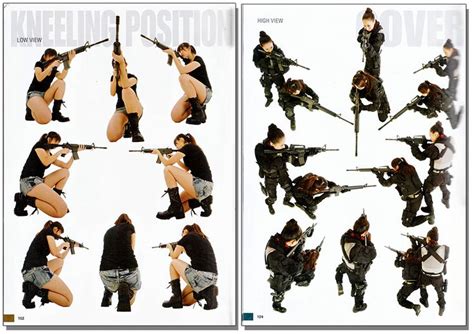 Real Action Pose Collection Drawing Reference Book Gun Action Guide