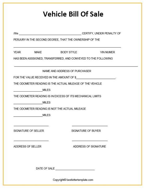 Tennessee Bill Of Sale Form For Dmv Car Boat Pdf And Word
