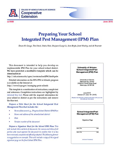 Pdf Preparing Your School Integrated Pest Management Ipm Plan