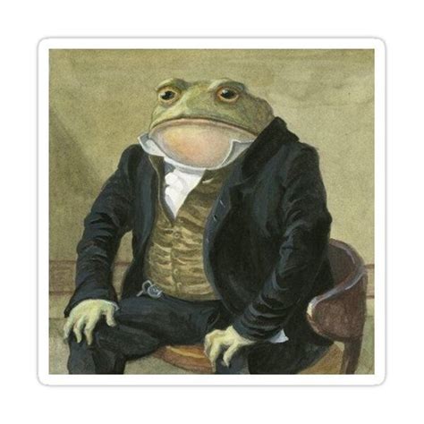 Gentleman Frog Portrait Sticker By Whatserendipity In 2021 Frog Art