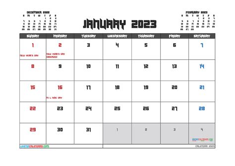 January 12 2023 Calendar Printable Word Searches