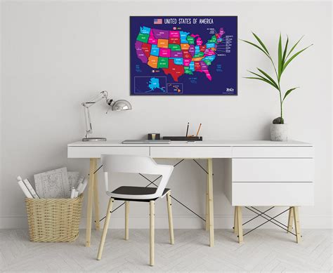 Map Of Usa States And Capitals Poster Laminated X Free Nude The Best Porn Website