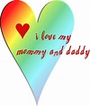 "I Love Mommy and Daddy" Stickers by Judith Hayes | Redbubble