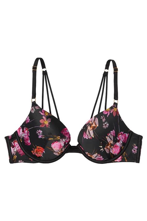 buy victoria s secret satin plunge push up bra from the victoria s secret uk online shop