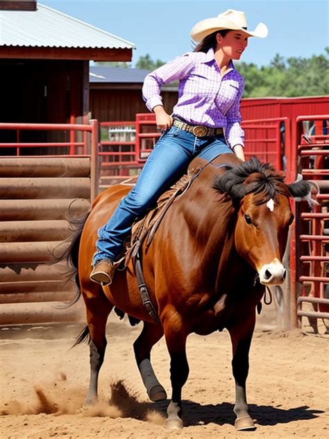 Cowgirl Riding Bucking Bull Opendream
