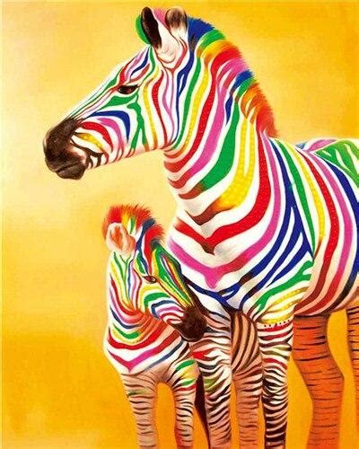 Colorful Zebra Animals Paint By Number Numeral Paint