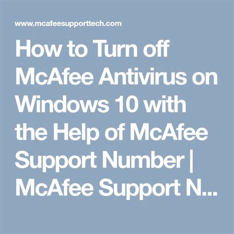 How To Turn Off Mcafee Antivirus On Windows 10 With The Help Of Mcafee