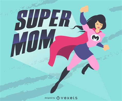 Super Mom Illustration Vector Download