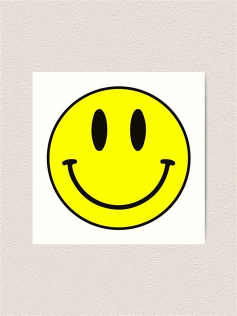 Smiley Face Cute Happy Funny Emoji Yellow Art Print By Decentdesigns