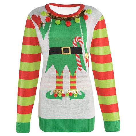 Adult Jolly Elf Ugly Christmas Sweater Party City