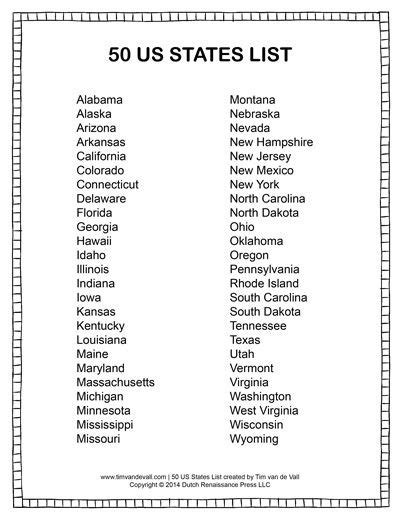 Best List Of States And Capitals Printable Harper Blog
