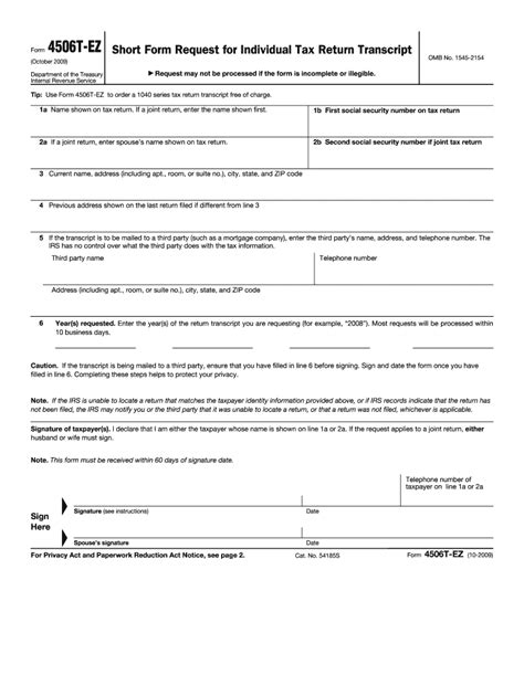 About Form 4506 T Request For Transcript Of Tax Return Irs Fill Out