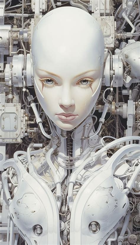 Digital Art Girl Digital Artwork Hr Giger Female Robot Cyberpunk Girl Arte Robot Ghibli