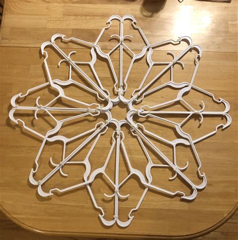 Snowflake Made From Plastic Clothes Hangers Hanger Crafts Christmas