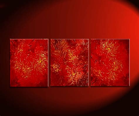 Red Abstract Painting Textured Contemporary Wall Art Vibrant Passionate