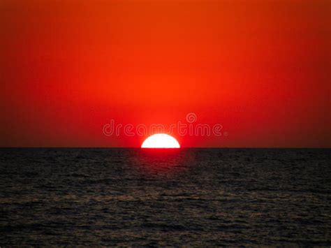 Bloody Red Sunset On The Sea Stock Image Image Of Blue Setting