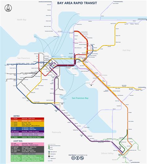 Bart Mapa Del Metro De San Francisco Estados Unidos Mapa Del Metro