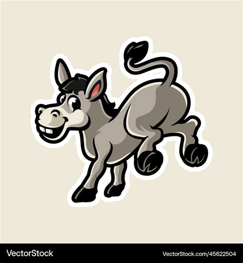 Donkey Cartoon Character Mascot Design Royalty Free Vector