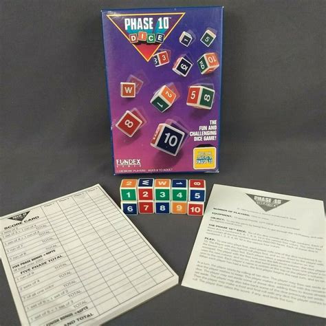 Phase 10 Dice Game The Fun And Exciting Dice Game 1993 Fundex Complete