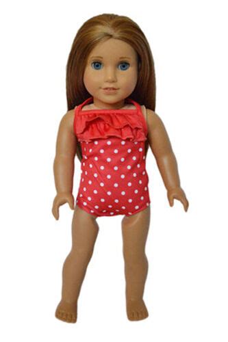 New Red Swimsuit Fits American Girl And Similar Sized 18 Dolls Ebay