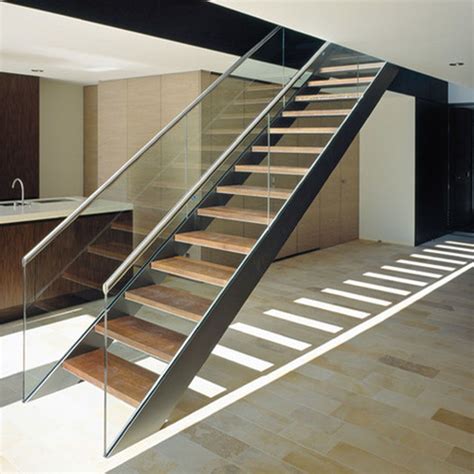 China Custom Floating Stairs And Single Stringer Staircases With
