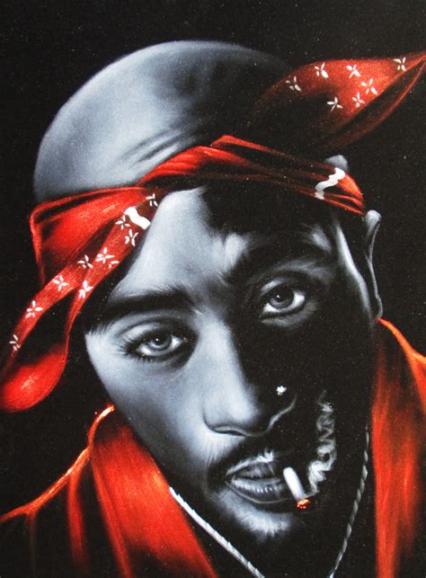 Tupac Amaru Shakur Portrait 2pac Original Oil Painting On Black Velv