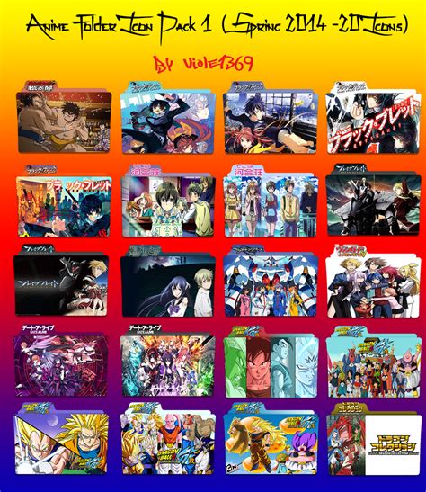 Anime Folder Icon Pack 1 Spring 2014 By Viole1369 On Deviantart