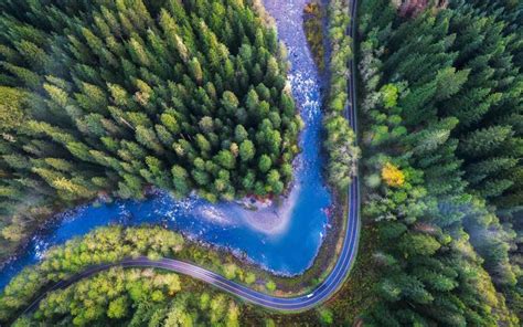 Mountain Loop Highway Drone 4k Wallpaper