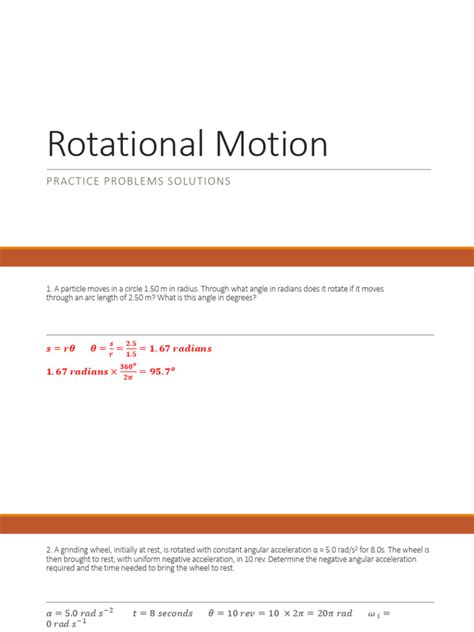 Rotationalmotionsolutionsx Pdf Acceleration Speed