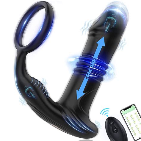Personal Prostate Thrusting Massager 9 Modes App And Remote Control Vibrating Butt Plug Stimulator