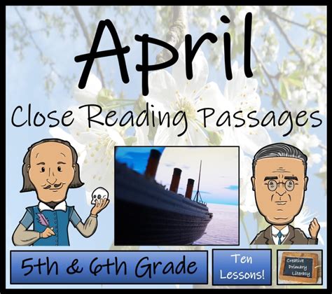 April Close Reading Comprehension Passages 5th Grade And 6th Grade