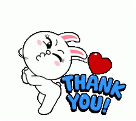 Cute Thank You Cony Blowing Kiss 