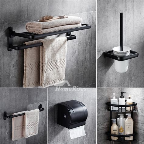 5 Piece Black Oil Rubbed Bronze Bathroom Accessories Set