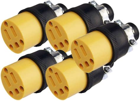 10pc Female Extension Cord Replacement Electrical End Plugs 15amp Romex