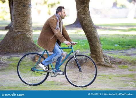 Man Riding In Bike Stock Image Image Of Retro Background 59413915