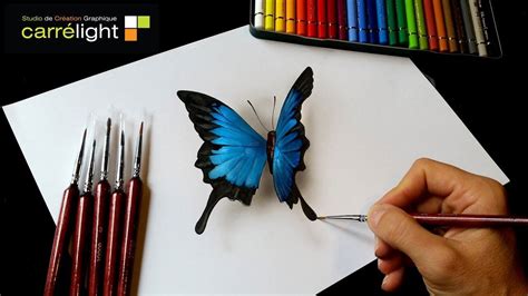 Papillon Plus Vrai Que Nature Dessin Hyper Réaliste Youtube