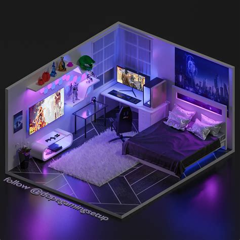 Follow Dopegamingsetup On Instagram Scifi Cyberpunk Bedroom