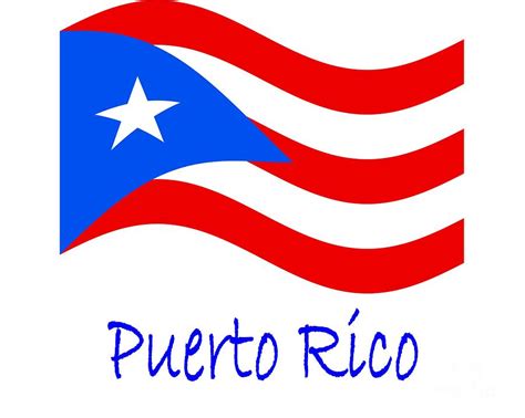 Waving Puerto Rico Flag And Name Digital Art By Frederick Holiday