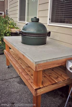 I designed the table specifically for an xl big green egg but you can certainly adapt it to any size or brand kamado you like. DIY Big Green Egg Grill Table with Concrete Top | Big ...