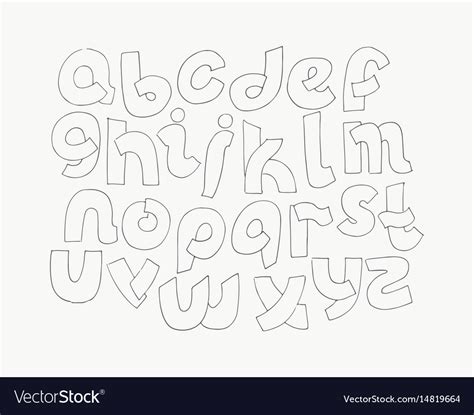 2d Hand Drawn Alphabet Letters From A To Z Vector Image