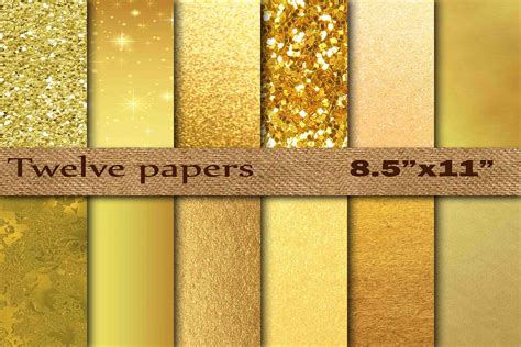 Graphic Design Digital Download Gold Digital Paper Design Elements Rich