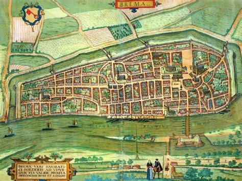 Map Of Bremen From Civitates Orbis Terrarum By Georg Braun And